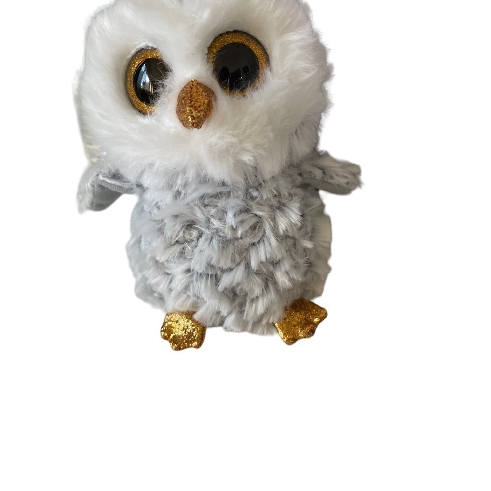 Ty Owlette Beannie Boos with gold sparkly feet and beak